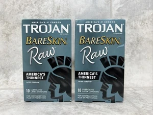 2 Boxes! Trojan Bareskin RAW Thinnest Sensitive Lubricated LatexCondoms 01/27 - Picture 1 of 2
