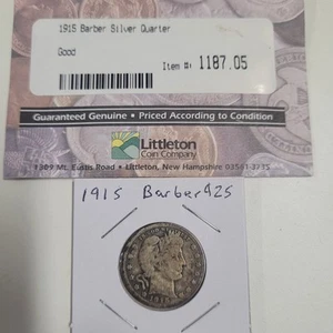 1915 Barber Quarter, silver, free shipping - Bild 1 von 3