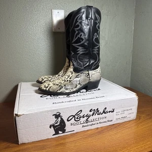 Vaquero Larry Mahan Python Piel de Serpiente Hombres Talla 10 EE Hecho en Nocona, Texas Con Caja - Imagen 1 de 17