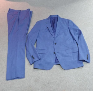 Bonobos Suit 40S Blue Solid Regular Fit Pants 33x30 Slim Fit - Picture 1 of 19