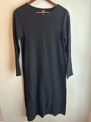 Vestido Eileen Fisher 100 % lana manga larga negro para mujer talla pequeña hecho en EE. UU. Foto 1 de 4