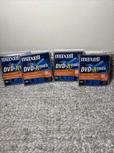 Lot of 4 Maxell DVD-R Camcorder Blank Media Disc 30 min. 1.4 GB New Old Stock - Picture 1 of 4