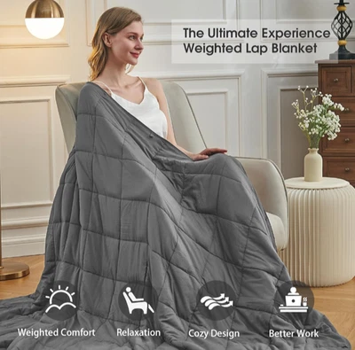 BETU Weighted Lap Blanket, Cozy Microfiber Calming, Premium Heavy 12 Lb. 48"x72" - Image 1 of 4