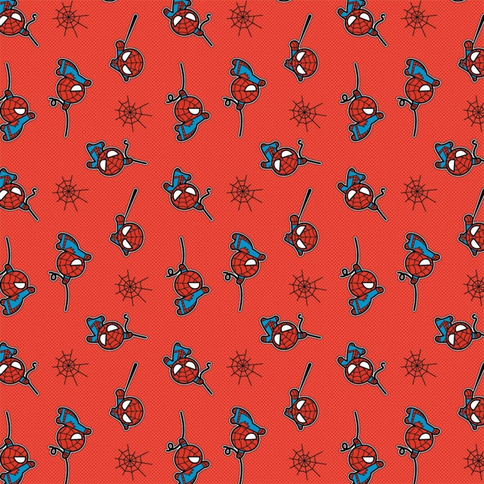 BTY Superhero Spider-Man Red Cotton Flannel Fabric By The Yard spiderman - Image 1 of 1