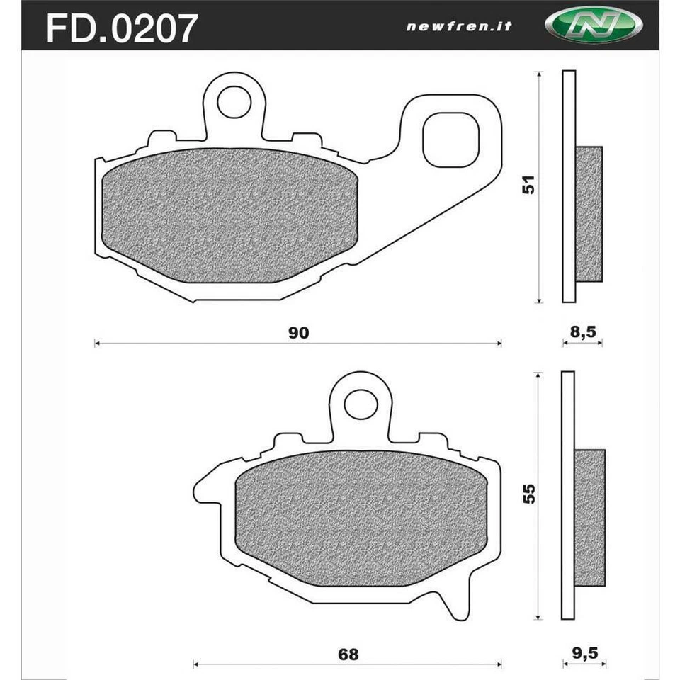 Pastillas de freno traseras Newfren para Kawasaki GPZ1100 ZX1100 1995-1997 >Tour Sinterizado Foto 1 de 1
