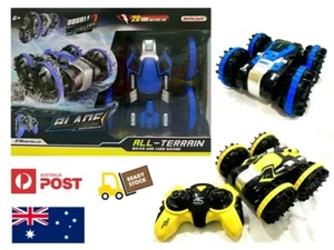 2.4G RC Remote Control Stunt Car Water Pool & Land Double Sided In/Outdoor Toy - Picture 1 of 10