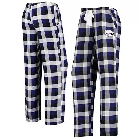 New Women's Kansas State Wildcats Breakout Flannel Sleep Pant White Purple Med Cover