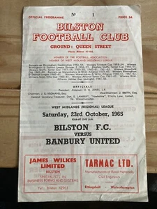THE PROGRAM CABIN - Bilston v Banbury United 1965 West Midland Regional League - Bild 1 von 2