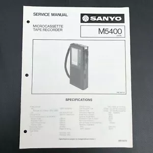 Sanyo M5400 Mikrokassettenrekorder Servicehandbuch - Bild 1 von 4