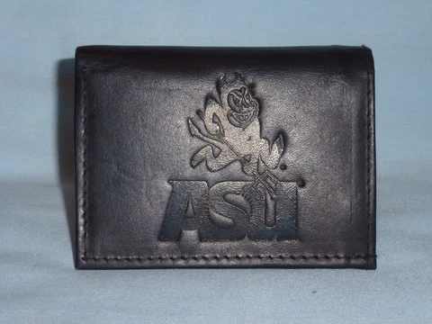 ARIZONA STATE  SUN DEVILS  Leather TriFold Wallet NEW  black z  lw Cover
