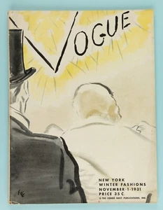Vintage Original Vogue Magazine November 1st 1931, Cover Artist Carl Erickson - Picture 1 of 17
