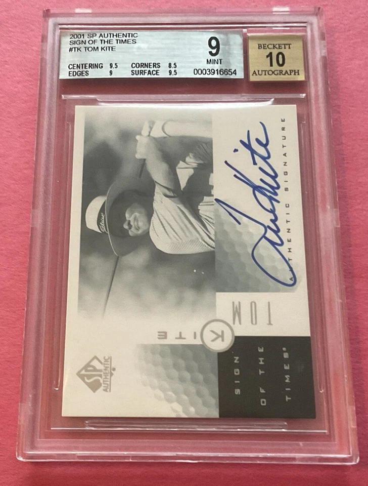TOM KITE ~ BGS 9/10 ~ 2001 SP Authentic Sign of the Times Autograph #TK ~ HOF - Image 1 of 4
