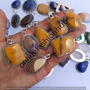 Offer Mookaite Jasper Gemstone 925 Silver Plated Designer Pendant Wholesale Lot - Picture 1 of 4