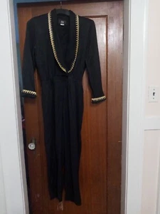 Mono JSJ Vintage Retro Disco Negro Almohadilla para el Hombro Manga Larga Talla 8 - Imagen 1 de 4