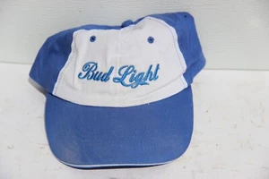 Bud Light Beer Hat Cap Blue White  One Size Budweiser - Picture 1 of 2