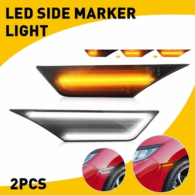 Fit Civic 2016-2021 LED Honda Lights Side Turn Marker DRL Lamps Signal Pair - Image 1 of 4