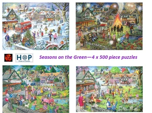 Seasons on the Green Multipack 4 x 500 Teile Puzzle House of Puzzles - Bild 1 von 1