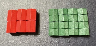 1995 Monopoly Deluxe Edition Replacement Pieces: 6 Hotels & 16 Houses, Wooden - Image 1 of 2