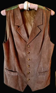 WATHNE Damen S/M Wildlederweste, Seidenruten und Rollen Muster hinten, Gr. 8 ? Gereinigt  - Bild 1 von 18