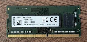 KINGSTON 8 GB DDR4 LAPTOP RAM PC4-3200AA 1Rx16 KKRVFX-HYC, SKU 18159 - Foto 1 di 4