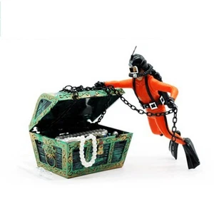 Air Driven Frogman Treasure Diver - Aquarium Ornament for Fish Tank - Picture 1 of 18