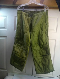 Pantalón de Campo Militar USGI Forro Clima Frío Pantalones Acolchados Pequeño Corto - Imagen 1 de 3