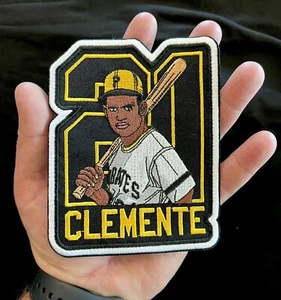 RARE Roberto Clemente 21 Pittsburgh Pirates 5in Iron Sew On Embroidered Patch - Picture 1 of 3