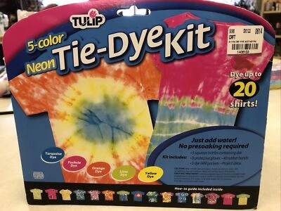 Tie Dye Kit 20 shirts Tulip NEON 5 Color Turquoise Fuchsia Orange Lime Yellow  - Image 1 of 4