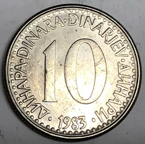 # C1444    YUGOSLAVIA     COIN,     10  DINARA   1983 - Picture 1 of 2
