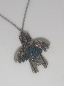 Collar de plata nativa tribal suroeste Kachina águila bailarina imitación turquesa - Imagen 1 de 6