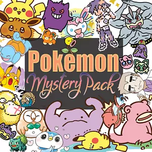 Adesivi Pokemon - 30 pz. Mystery Pack - 3 taglie - FATTO A MANO - 100 disegni - Foto 1 di 4