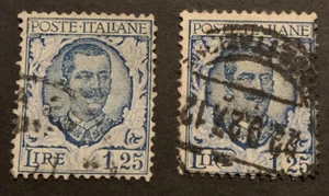 1917 Italy king victor emmanuel III 1L 25c blue Stamp FU - Picture 1 of 4