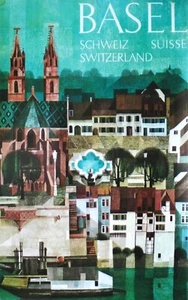 Original vintage poster BASEL SWISS CITY VIEW RHINE 1959 - Picture 1 of 1