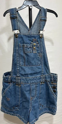Nuevo con etiquetas Mono Niñas Talla 12 Denim Shortall's Desteñido Glory Mariposa en la Espalda Y2K Foto 1 de 4