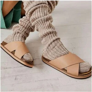 NEW Free People Sidelines Footbed Women Tan Size 9 - Picture 1 of 7