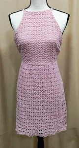 Romeo and Juliet Couture Midi Dress Dusty Rosy Pink Eyelet Overlay Size Large L - Picture 1 of 15