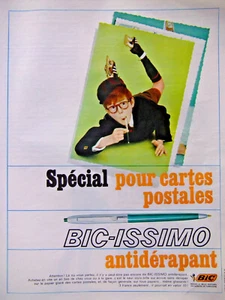PUBLICITÉ 1965 STYLO BIC SPÈCIAL POUR CARTES POSTALES BIC-ISSIMO ANTIDÉRAPANT - Imagen 1 de 1