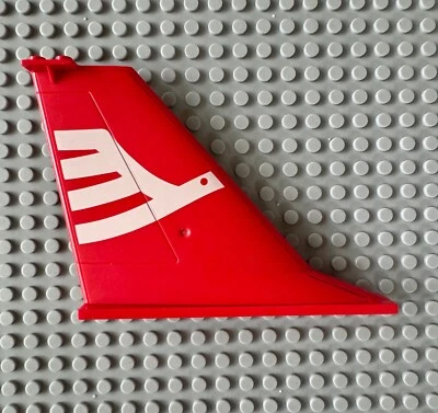 LEGO Plane Tail 14 x 2 x 8 White Airline Bird Pattern 54094pb01 - Image 1 of 2