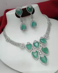 140.86TCW Pink & Green Moonstone ,Emerald ,Ruby ,Sapphire Women Luxury Necklace - Picture 1 of 8
