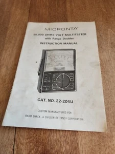 Instruction Manual For 50,000 Ohms/Volt Multitedter w/ Range Doubler # 22-204U - Imagen 1 de 2