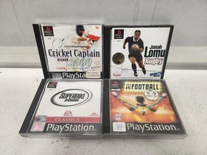 Bundle of 4 Playstation PS1 Games - Rugby Cricket Football Superbike - Picture 1 of 5