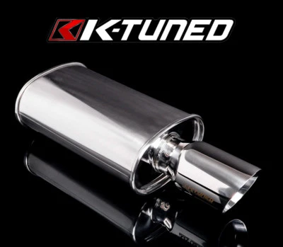 K-TUNED MUFFLER 3" UNIVERSAL 19" SHORT (BRUSHED FINISH) KTD-MFS-30S - Image 1 of 4
