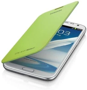 Genuine Samsung Galaxy Note 2 Flip Cover Case | Lime Green - Picture 1 of 4