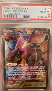 2016 Pokemon Volcanion EX Full Art Steam Siege #107 PSA 10 GEM Mint ๐ - Picture 1 of 2