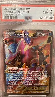 2016 Pokemon Volcanion EX Full Art Steam Siege #107 PSA 10 GEM Mint 💎 - Image 1 of 2