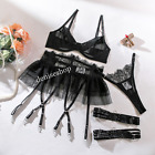 Lingerie For Women's Lace Bra and Panty Set Of 4 Sexy Lingerie Set Skirt D-50
