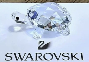 ๐ข Swarovski Crystal Mini (1 In.) All Clear Baby Turtle / Tortoise Figurine - Picture 1 of 9