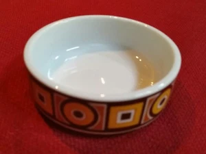 Vintage Siena Ware Dish - Mod Design Made in Japan, Orange & White 3 1/2" Bowl - Imagen 1 de 5