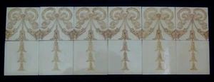  ENGLAND ANTIQUE ART NOUVEAU MAJOLICA 12-SET TILE C1900 - Picture 1 of 9