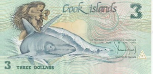 Cook Islands banknote (1987)  3 dollars  P-3  UNC - Picture 1 of 2